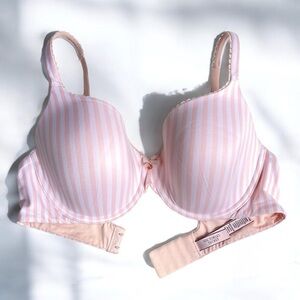 Victoria's Secret Soft Lightly Lined Pink Striped Full Coverage Bra
